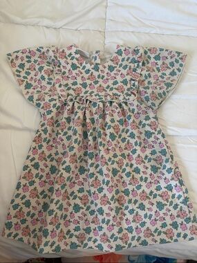 Zara Cream Dress with Pink & Teal Floral Print